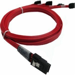 Amphenol CBL-00079-01-A-R 0.5-Meter SFF-8087 To (4) 7-Pin SATA Fanout Cable with SFF-8448 Sideband