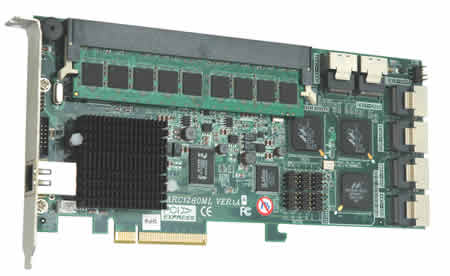 Areca ARC-1280ML / ARC-1280D-ML 24x Serial ATA-II 3.0Gbps PCI-Express x8 Raid Controller Card