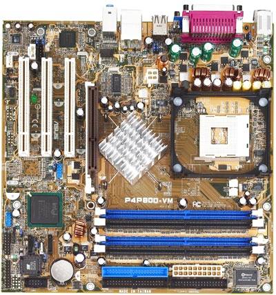 Asus Intel-865G P4P800-VM Socket-478 DDR SATA 3.0Gbps Celeron Micro ATX bare Mother Board