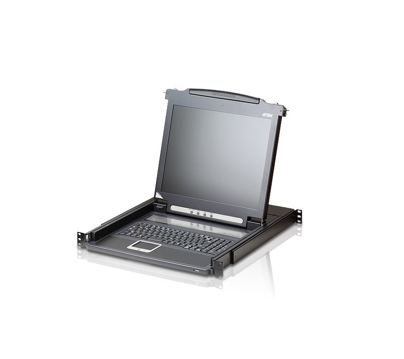 Aten Cl1000M 17-Inch 1280X1024 Single Rail Rackmount Lcd Console Gad