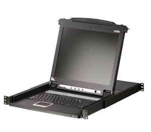 Aten CL1008M 17-Inch 1280x1024 8-Port Single Rail Rack Mountable LCD KVM Console