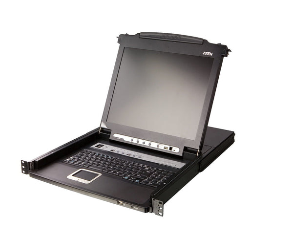 Aten Cl5708Mukit 8-Port 17-Inch Single Rail Rack Mountable Lcd Kvm Console Switch Gad