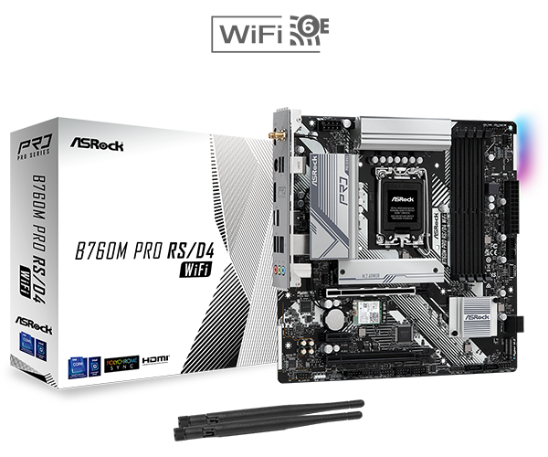 Asrock B760M PRO RS/D4 WIFI ASRock Pro Gaming Desktop Motherboard - Intel B760 Chipset