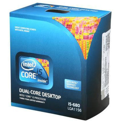 Intel Core i5-680 3.6GHz 4MB L3 Cache Socket-LGA1156 Dual Core Desktop Processor (BX80616I5680)