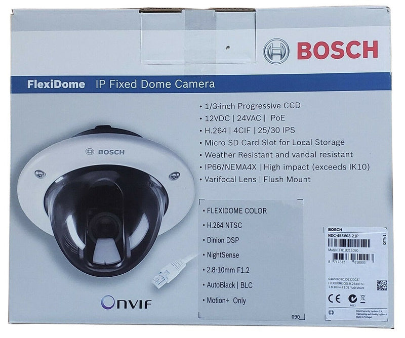 Bosch Ndc-455V03-21P 2.8-10Mm Flexidome H.264 Ip Camera Gad