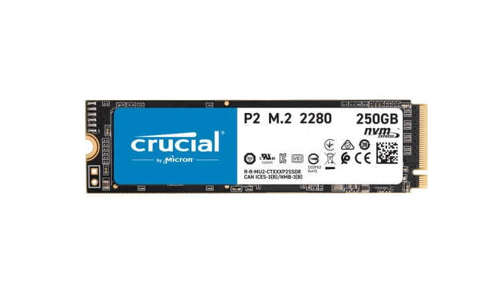 Crucial CT250P2SSD8 P2 250GB PCIe Gen 3.0 x4 M.2 SSD