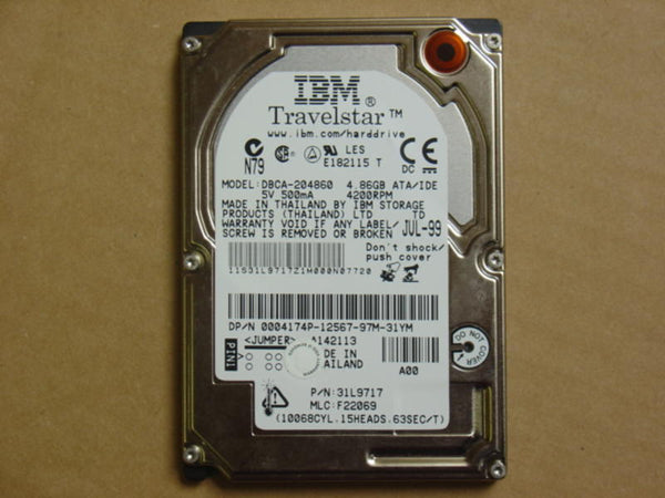 IBM DBCA-204860 / 21L9540 Travelstar 6Gn 4.8Gb 4200RPM  ATA-33 IDE 2.5-Inch Internal Notebook Hard Drive