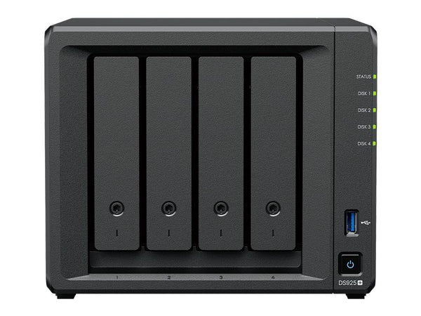 Synology DS925+ 4-bay DiskStation AMD Ryzen V1500B  2.2 GHz Quad-Core Network Storage