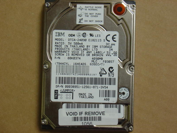 IBM 4.09GB 4200 RPM 12.5 MM Ultra DMA/ATA-2 IDE/EIDE