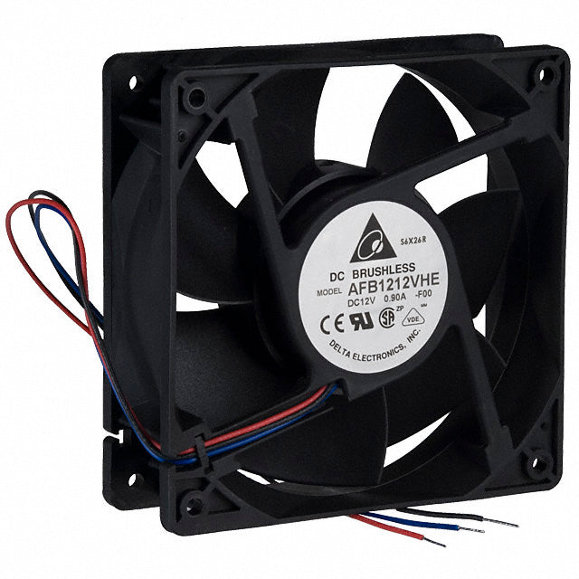 Delta Electronics AFB1212VHE-F00 AFB-Series 12Volts DC 0.600Amp 3200Rpm 3-Wire Tubeaxial Ball Bearing Fan