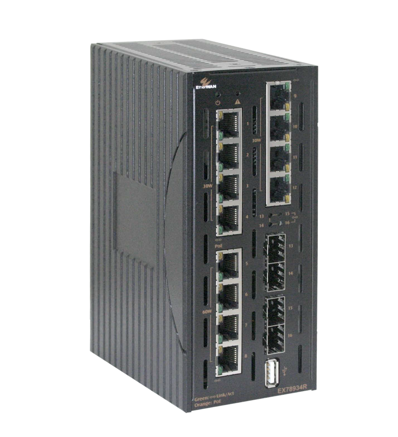 EtherWAN EX78934R-0VB 16-Ports 1000/100TX Gigabit SFP Managed Ethernet Switch
