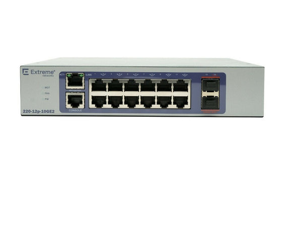 Extreme Networks 220-12P-10Ge2 / 16561 Extremeswitching 220 12-Port Layer 3 Rack Mountable Switch