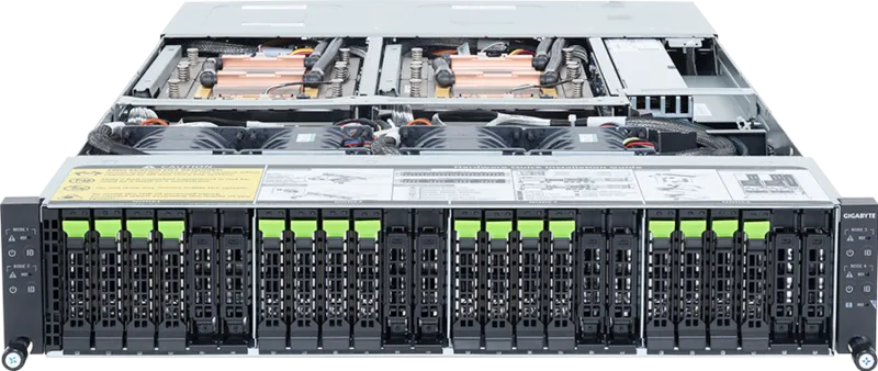 Gigabyte H263-V60-LAW1 NVIDIA Grace CPU Superchip 2U 4-Node Gen5 NVMe DLC Rack-Mountable Server