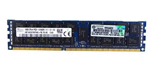 HP 672633-B21 / 687465-001 / 672612-081 16GB 240-Pin PC3-12800 DDR3-1600MHz ECC Registered DIMM Dual-Rank Memory Module