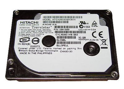 Hitachi HTC426030G5CE00 Travelstar C4K60 Slim 30GB 1.8" 4200RPM 2MB ATA-7 ZIF HDD