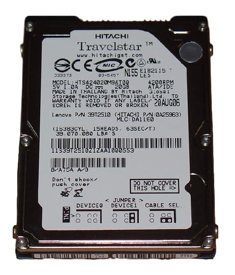 Hitachi 0A25963 / HTS424020M9AT00 / 13G1401 Travelstar 20Gb 4200RPM 9.5mm ATA/IDE 2.5-Inch Internal Hard Drive