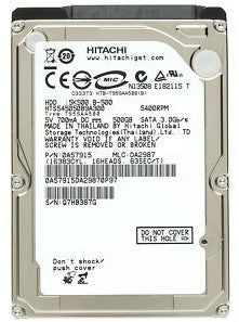 Hitachi Travelstar 5K500.B 500GB 5400RPM 8MB SATA-300 2.5" Hard Drive (HTS545050B9A300)