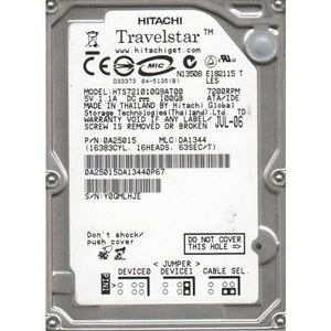 Hitachi Travelstar 7K100 HTS721010G9AT00 100GB 7200RPM ATA-6 8MB Buffer 2.5" Hard Drive