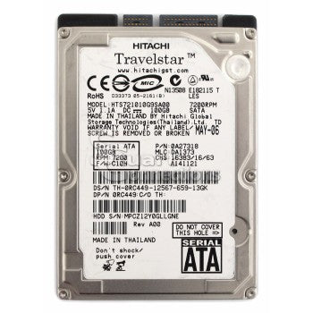 Hitachi HTS721010G9SA00 Travelstar 7K100 100GB Serial-ATA 7200-RPM 2MB 2.5" HDD 0A26588