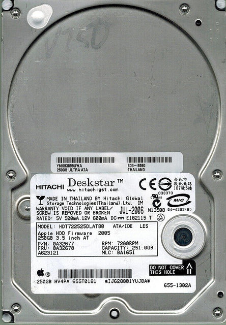 HGST HDT722525DLAT80 Deskstar T7K250 250Gb 7200Rpm IDE Ultra ATA133 3.5-Inch hard Drive