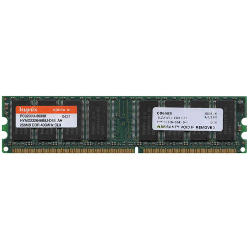 Hynix HYMD232646B8J-D43 256Mb 184-Pin PC3200 DDR-400MHz non-ECC Unbuffered CL3 DIMM Memory Module