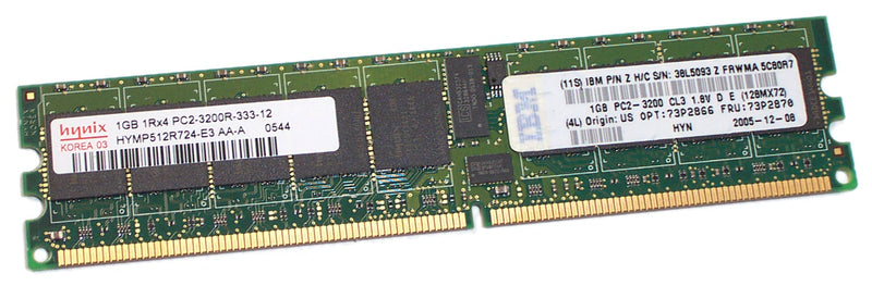 Hynix HYMP512R724-E3 AA-A 1GB PC2-3200 DDR2-400MHz ECC Registered CL3 240-Pin DIMM Single Rank Memory Module