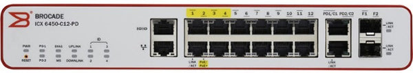 Brocade ICX6450-C12-PD 12-Port Rack Mountable Ethernet Switch