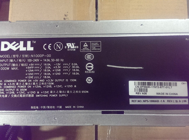 Dell N1000P-00 1000 WattS XPS Power Supply