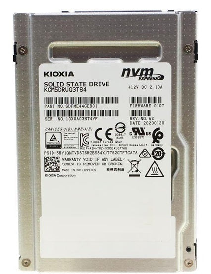 Kioxia (Toshiba) Kcm5Drug3T84 3.84Tb Nvme U2 Pcie Solid State Drive Ssd Gad