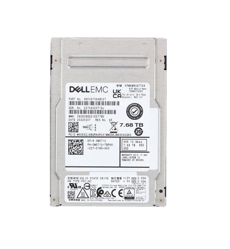 Kioxia KPM6WRUG7T68 PM6-R 7.68TB SAS-12Gbps 2.5-Inch Solid State Drive