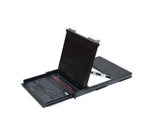 Hall Research KVMC-UH-8-UHD 8-Port 17.4-Inch 4K UHD 1U KVM Console With Built-in HDMI Switch