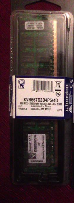 Kingston KVR667D2D4P5/4G 4Gb 240-Pin PC2-5300 DDR2-667MHz ECC Registered DIMM Memory Module