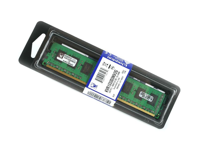 Kingston KVR1333D3N9/2G 2GB PC3-10600 DDR3-1333MHz Non-ECC Unbuffered 240-Pin DIMM Dual Rank Memory