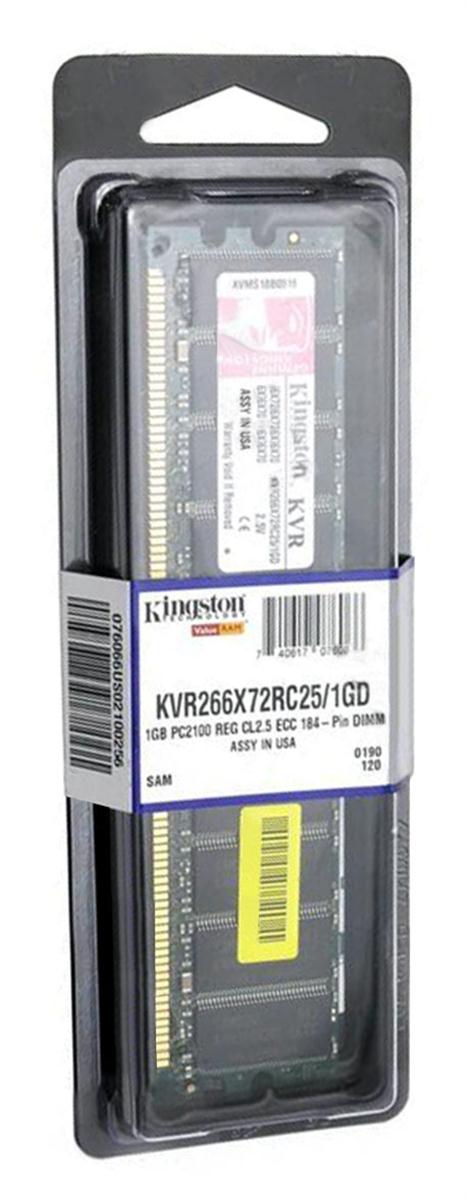 Kingston KVR266X72RC25/1GD 1GB PC2100 DDR-266MHz ECC Registered CL2.5 184-Pin DIMM Memory Module