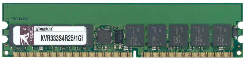 Kingston KVR333S4R25/1GI 1GB PC2700 DDR-333MHz ECC Registered 184Pin DIMM Single Rank Memory Module