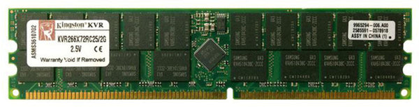 Kinston KVR266X72RC25/2G 2GB PC2100 DDR-266MHz ECC Registered CL2.5 184-Pin DIMM Dual Rank Memory Module