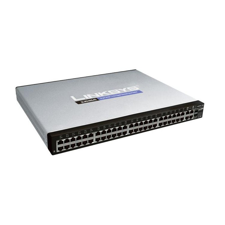 Linksys SLM248G4S-G5 48-Ports RJ-45 17.6Gbps 10/100Base-TX Fast-Ethernet Smart Stackable SFP Switch Module