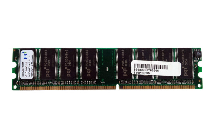 PQI MDAD-428LA 512MB DDR400 CL2.5 64x8 DDRAM DIMM Memory Module