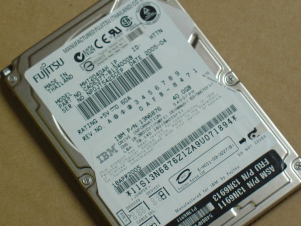 Fujitsu MHT2040AH 40Gb 5400RPM 8Mb 9.5mm ATA-6 IDE/EIDE Internal Notebook Hard Drive