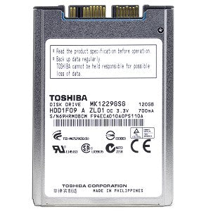 Toshiba MK1229GSG 120GB 5400RPM SATA 1.8" Hard Drive