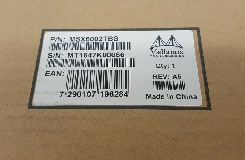 Mellanox Msx6002Tbs Switch X-2 36-Port Fdr-10 Vpi Spine For Sx65Xx Chassis Ethernet