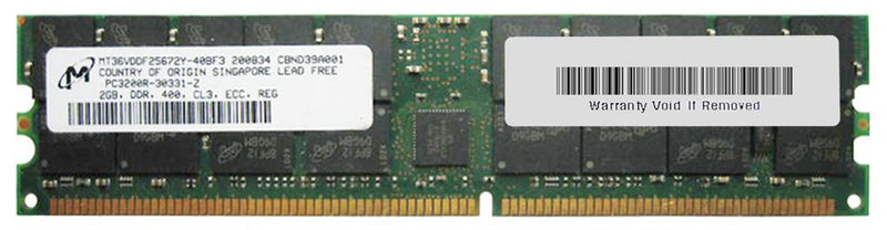 Micron MT36VDDF25672Y-40BF3 2GB PC3200 DDR-400MHz Registered 184-Pin Dual Rank Memory Module