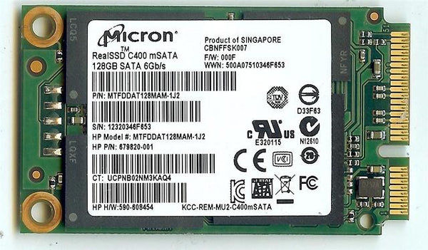 Micron Technology MTFDDAT128MAM-1J2 C400-Series 128Gb mSATA-6.0Gbps 1.8-Inch Internal Solid State Drive (SSD)