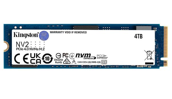 Kingston SNV2S/4000GBK Bulk NV.2 4TB M.2 PCIe 4.0x4 NVMe Solid State Drive