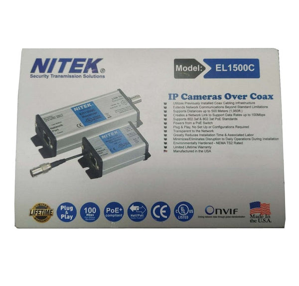 Nitek El1500C Etherstretch Ip Cameras Transmission Over Coax
