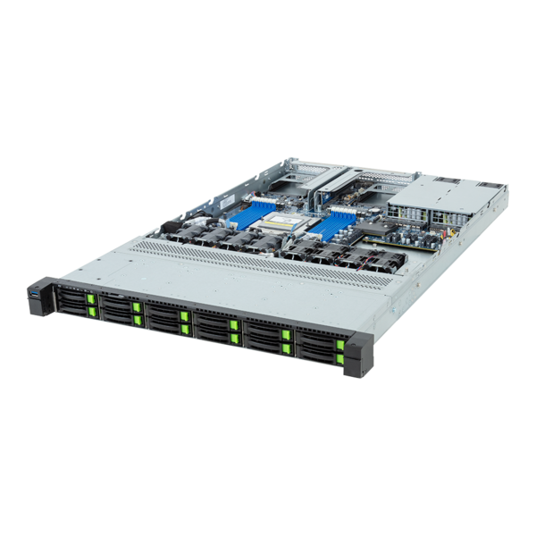 Gigabyte R163-Z35-AAH1 1U UP EPYC 9004 9005 12x 2.5 Gen5 NVMe SATA Rack Mount Server