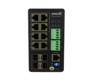 Transition Networks SISPM1040-384-LRT-C 12 Ports 11.1W DIN Rail PoE Ethernet Switch