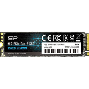 Silicon Power SP001TBP34A60M28 A60 1TB PCI Express NVMe 3.0 x4 M.2 2280 Internal Solid State Drive