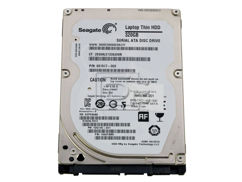 Seagate St320Lt012 Momentus Thin 320 Gb Sata 3 Gb/S 2.5-Inches Hard Drive Hdd Gad