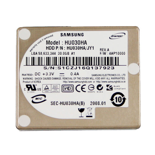 Samsung HU030HA 30Gb 3600RPM PATA/ZIF 2Mb Cache 1.68-Inch Ultra Mobile Hard Drive